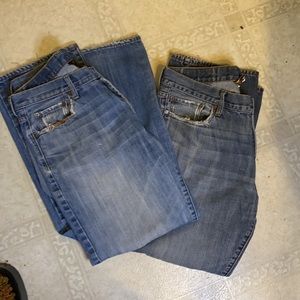 Bundle 2 pair distressed Lucky Brand 34x28 Miner Straight Leg Jeans